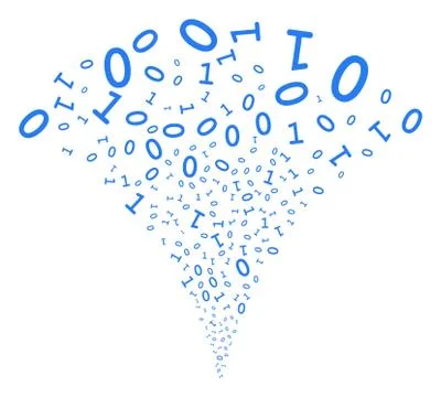 Binary Digits Fountain Stream Stock Illustration