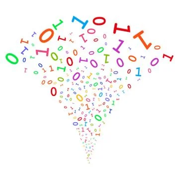 Binary Digits Fountain Stream 스톡 일러스트