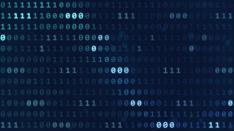 Binary Digits Moving Across Digital Screen with Glowing Blue Matrix Effect 스톡 동영상 346704940