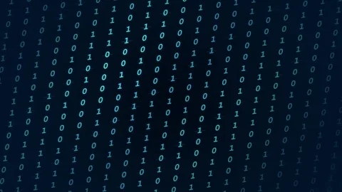 Binary Digits Moving on a Dark Blue Background Screen for Technology Stock Footage 346705067