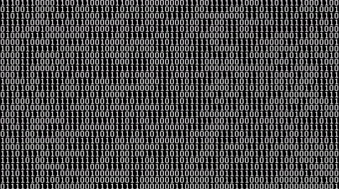Binary Digits Screensaver (25fps) Stock Footage 64057309