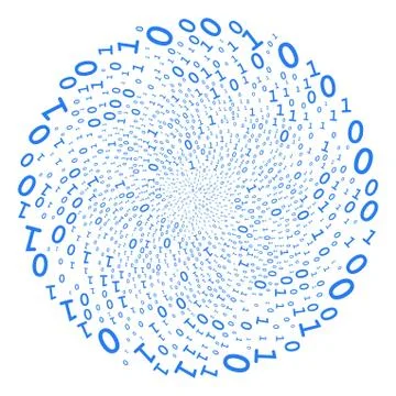 Binary Digits Swirl Twist Illustrazione stock