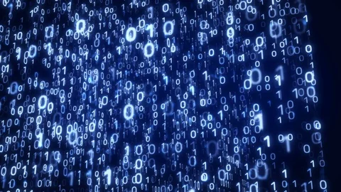 Binary digits in virtual space Stock Footage 89830550