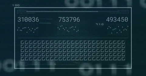 Binary driving panel updating, metrics cycling, chart morphing and grid updating Stock Footage 309722932