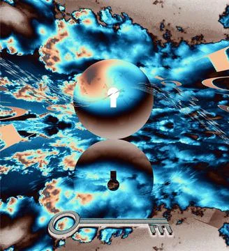 Binary Earth and Key Stockillustratie