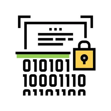 Binary encryption color icon vector illustration sign Stock Illustration