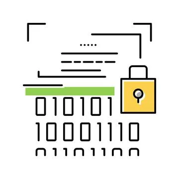 Binary encryption color icon vector illustration sign Stockillustratie