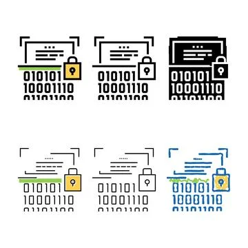 Binary encryption color icon vector sign modern イラスト素材