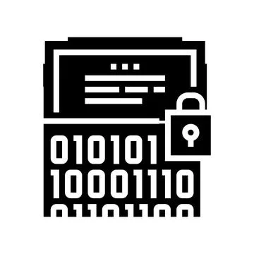 Binary encryption glyph icon vector illustration sign 스톡 일러스트