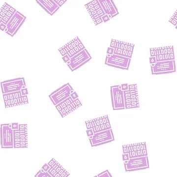 Binary encryption glyph seamless pattern sign Stock Illustration