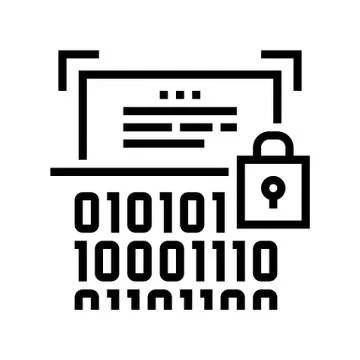 Binary encryption line icon vector illustration sign Illustrazione stock