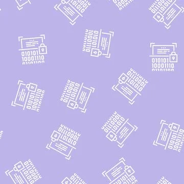 Binary encryption line seamless pattern sign Stock Illustration