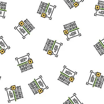 Binary encryption vector seamless pattern sign Stock Illustration