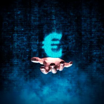 Binary euro hand Stock Illustration