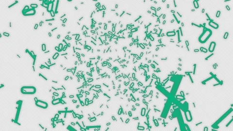 Binary Explosion. Burst of One and Zero. 0 and 1. Alpha Channel Stock Footage 293953528