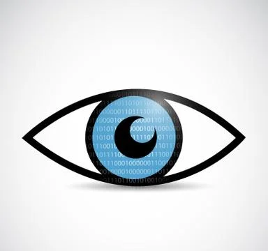 Binary eye illustration design Stock Illustration