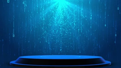 Binary Falling Light Flares Spotlight Digital HUD Background Vídeos de archivo 315400091