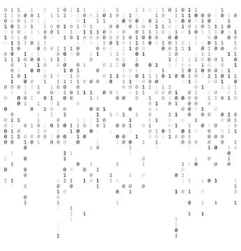 Binary falling numbers like matrix.  0,1 digits on white background template Stock Illustration