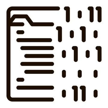 Binary File Coding System Vector Icon Stock Illustration