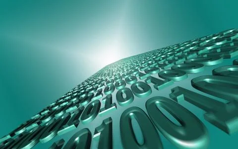 Binary flow data communication Illustrazione stock