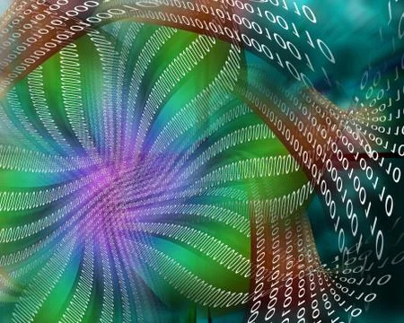 Binary flower 스톡 일러스트