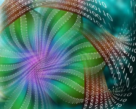 Binary flower 스톡 일러스트