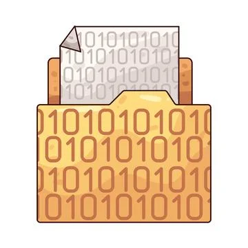 Binary Folder illustration Stockillustratie