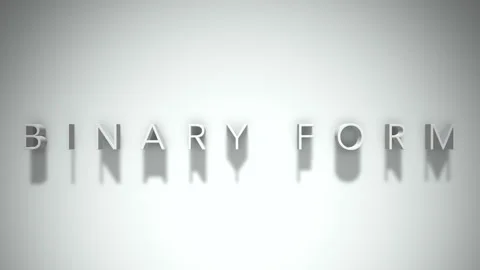 Binary form 3D title animation with shadows on a white background Stock Footage 296886916
