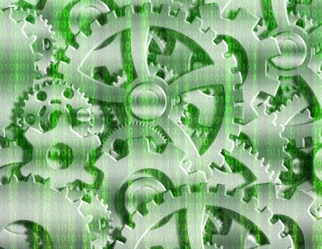 Binary gears Illustrazione stock