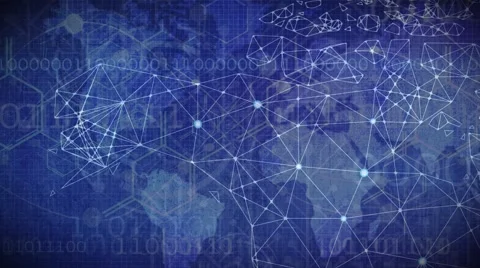 Binary Global Map Stock Footage 43077180
