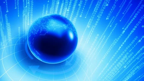 Binary Globe Background in blue Stock Footage 249615279