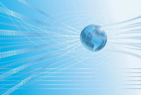 Binary globe background 库存插图