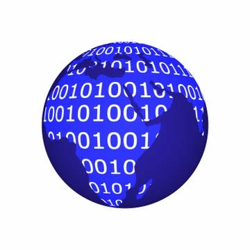 Binary globe in blue Illustrazione stock