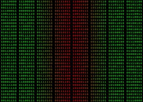 Binary Green and Red With Spaces 스톡 일러스트