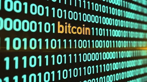 Binary grid - BITCOIN Stock Footage 84480905