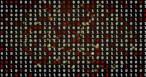 Binary grid pulsing and flickering after red pulse, warm glows centering then Stock Footage 321161592