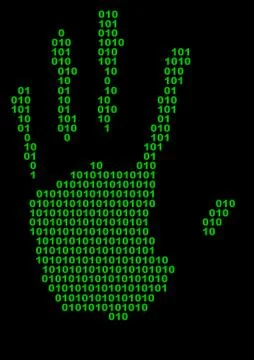 Binary Hand Print Illustrazione stock
