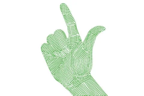 Binary hand on white background. イラスト素材