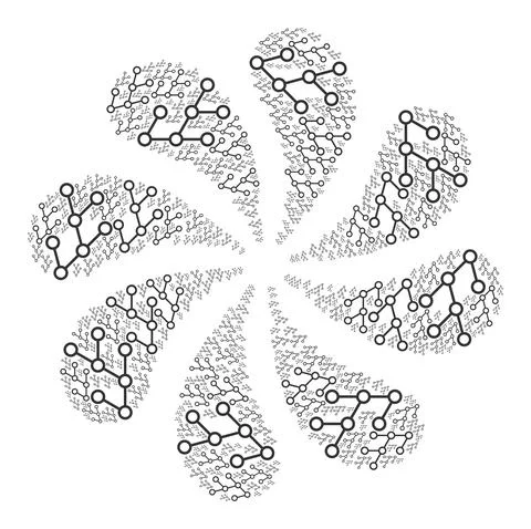 Binary Hierarchy Icon Curl Bang Stock Illustration