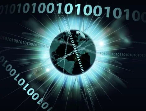Binary information data globe Illustrazione stock