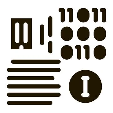 Binary information icon Vector Glyph Illustration Stock Illustration