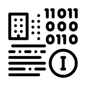 Binary information icon vector outline illustration Illustrazione stock