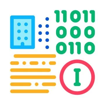 Binary information icon vector outline illustration Stockillustratie