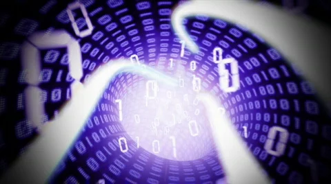 Binary internet tunnel - v2 purple. Seamless loop. HD720p. Stock Footage 399408