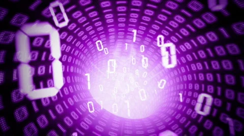 Binary internet tunnel - v3 purple. Seamless loop. HD720p. Stock Footage 399415