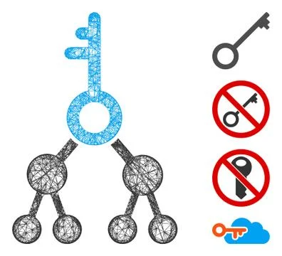 Binary Key Web Vector Mesh Illustration Stock Illustration