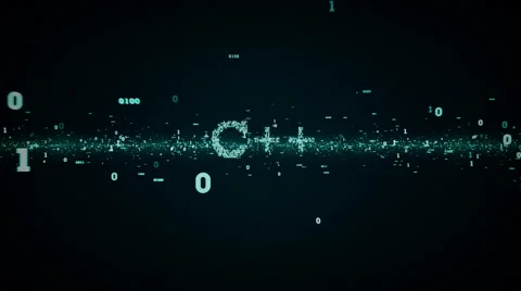 Binary Keywords C++ Blue Video stock 54715346