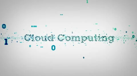 Binary Keywords Cloud Computing White Stock Footage 52942653