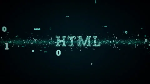 Binary Keywords HTML Blue Stock Footage 54715723