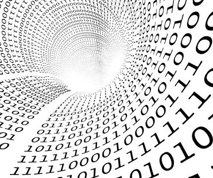 Binary language background.Background with binary code isolated in white Stock Illustration